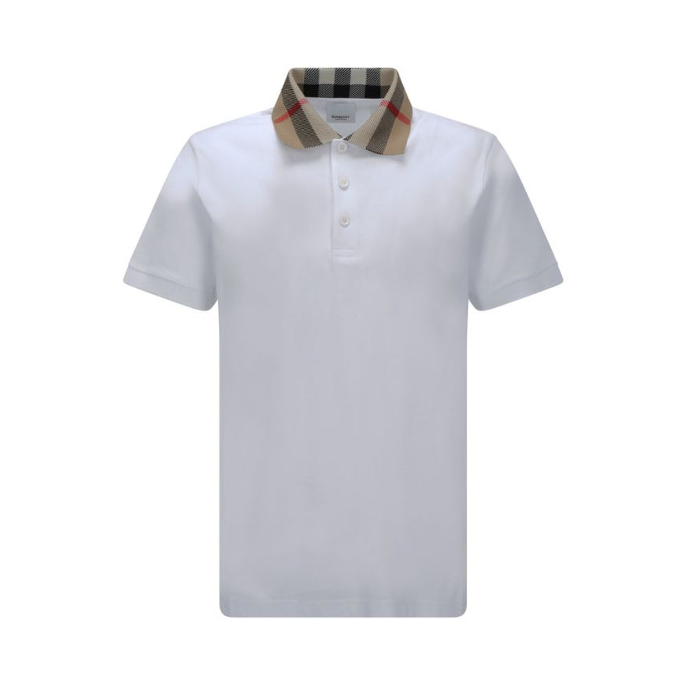 Burberry – Cody Polo Uomo con Motivo Gingham Check Beige