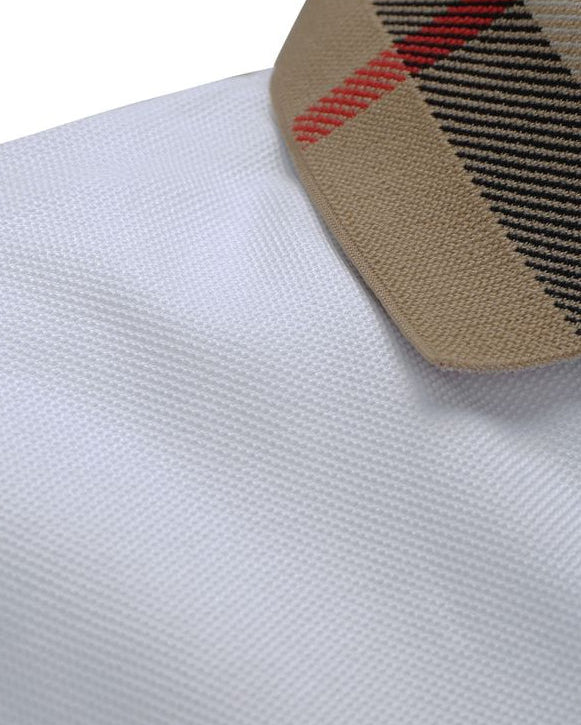 Burberry – Cody Polo Uomo con Motivo Gingham Check Beige