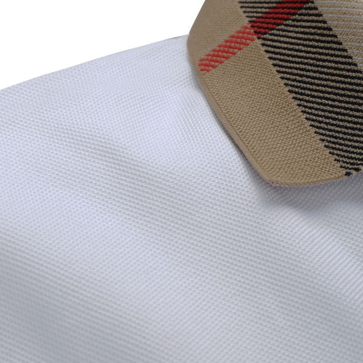Burberry – Cody Polo Uomo con Motivo Gingham Check Beige