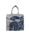 Burberry – EKD Canvas Tote Bag Silver con Pochette Coordinata