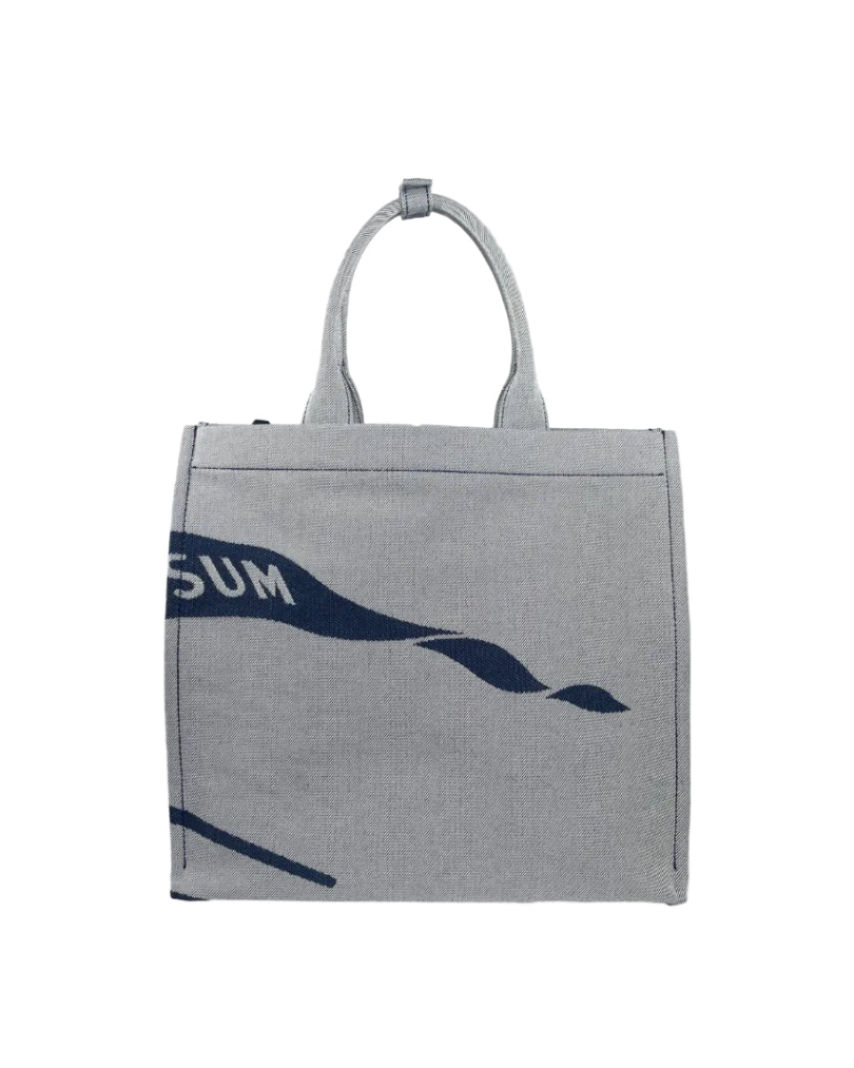 Burberry – EKD Canvas Tote Bag Silver con Pochette Coordinata