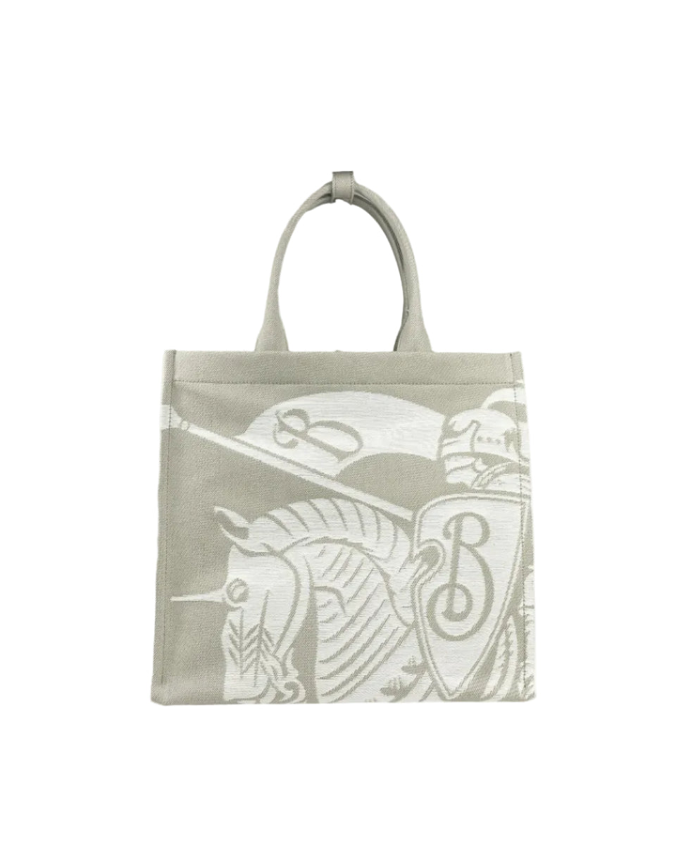Burberry – EKD Canvas Tote Bag con Pochette Removibile Sage Green