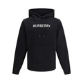 Burberry – Felpa con Cappuccio Nera con Logo Burberry Bianco - Men
