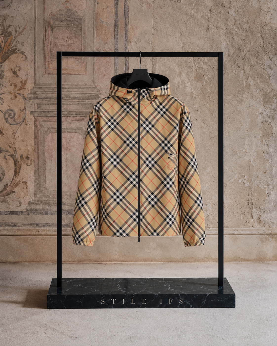 Burberry – Giacca Reversibile Archive Check con Cappuccio