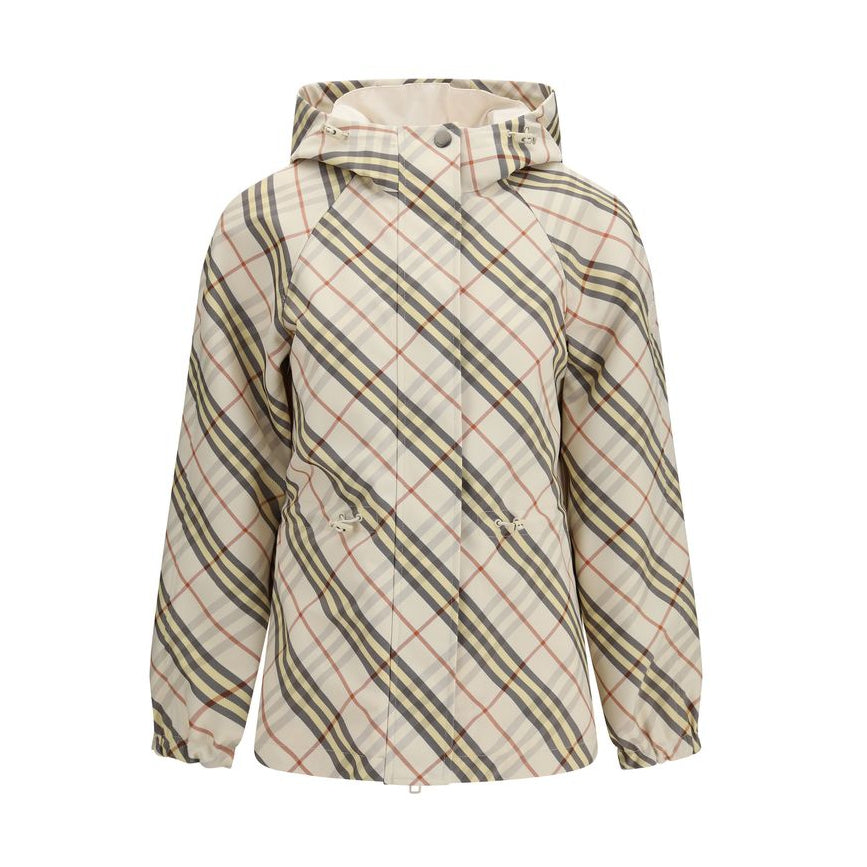 Burberry – Giacca Reversibile in Poliestere con Motivo Check e Interno Bianco