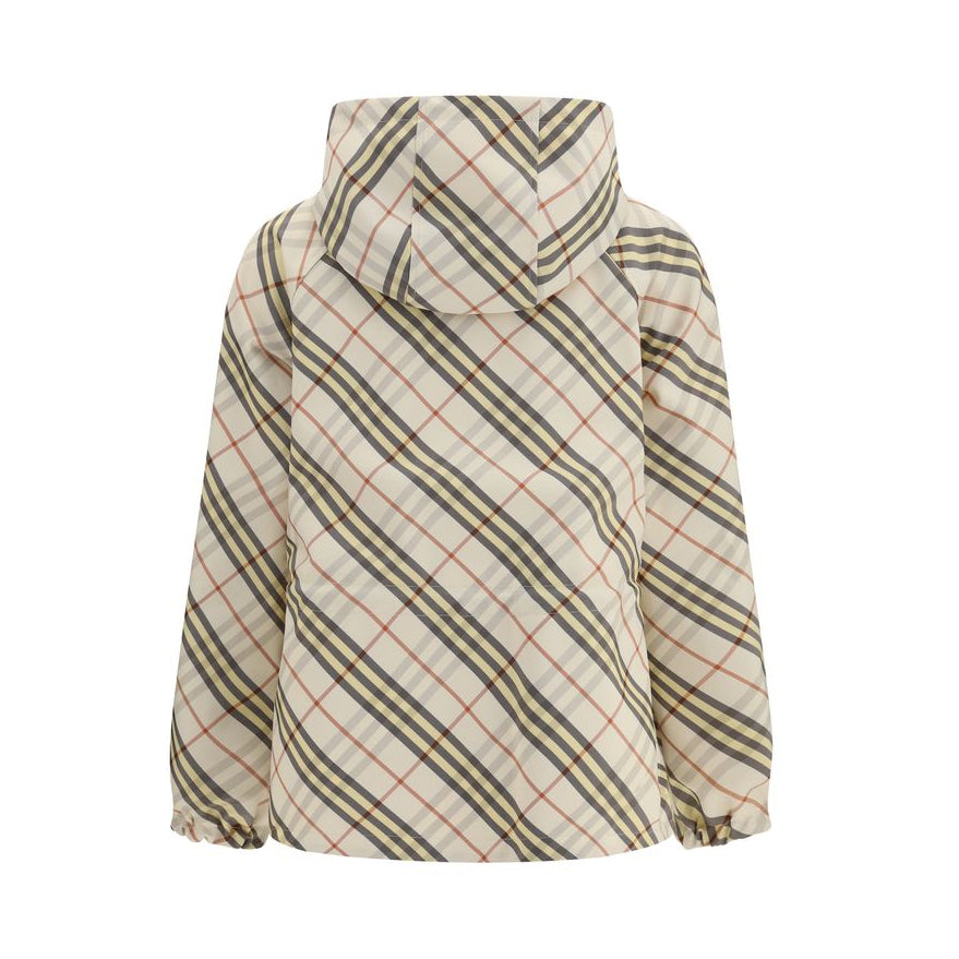 Burberry – Giacca Reversibile in Poliestere con Motivo Check e Interno Bianco