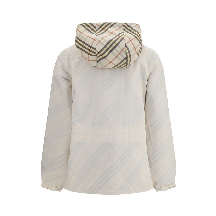 Burberry – Giacca Reversibile in Poliestere con Motivo Check e Interno Bianco