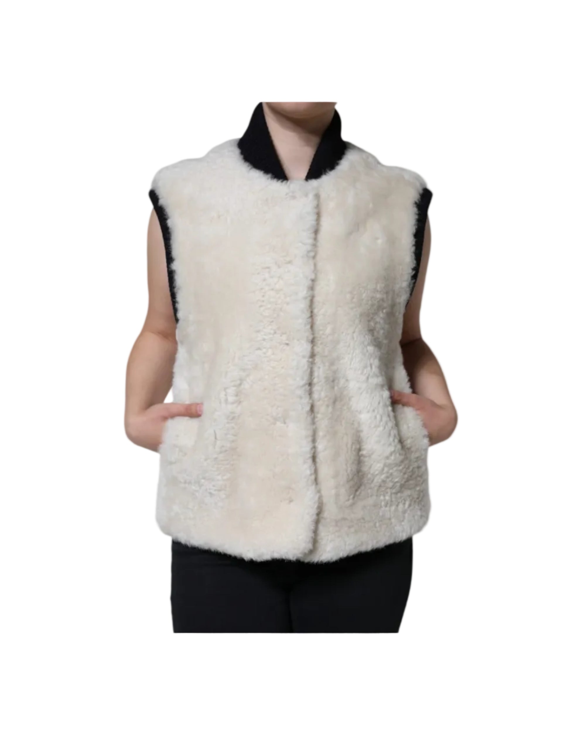 Burberry – Gilet Warrenford in Shearling di Agnello