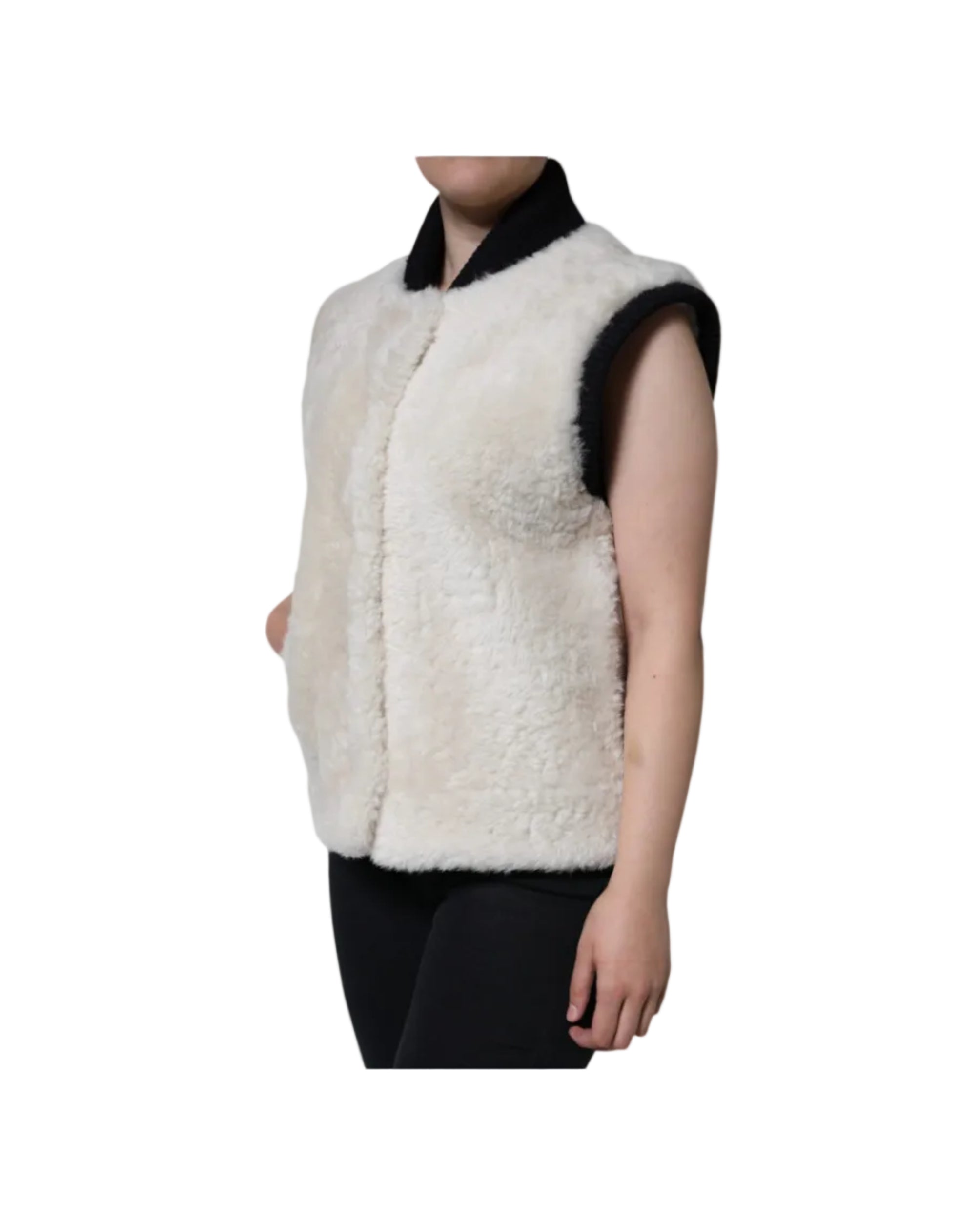 Burberry – Gilet Warrenford in Shearling di Agnello