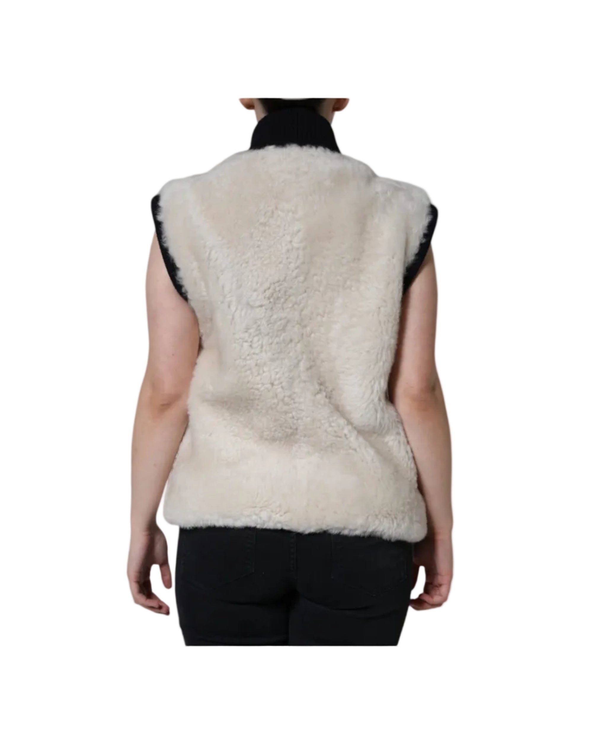 Burberry – Gilet Warrenford in Shearling di Agnello