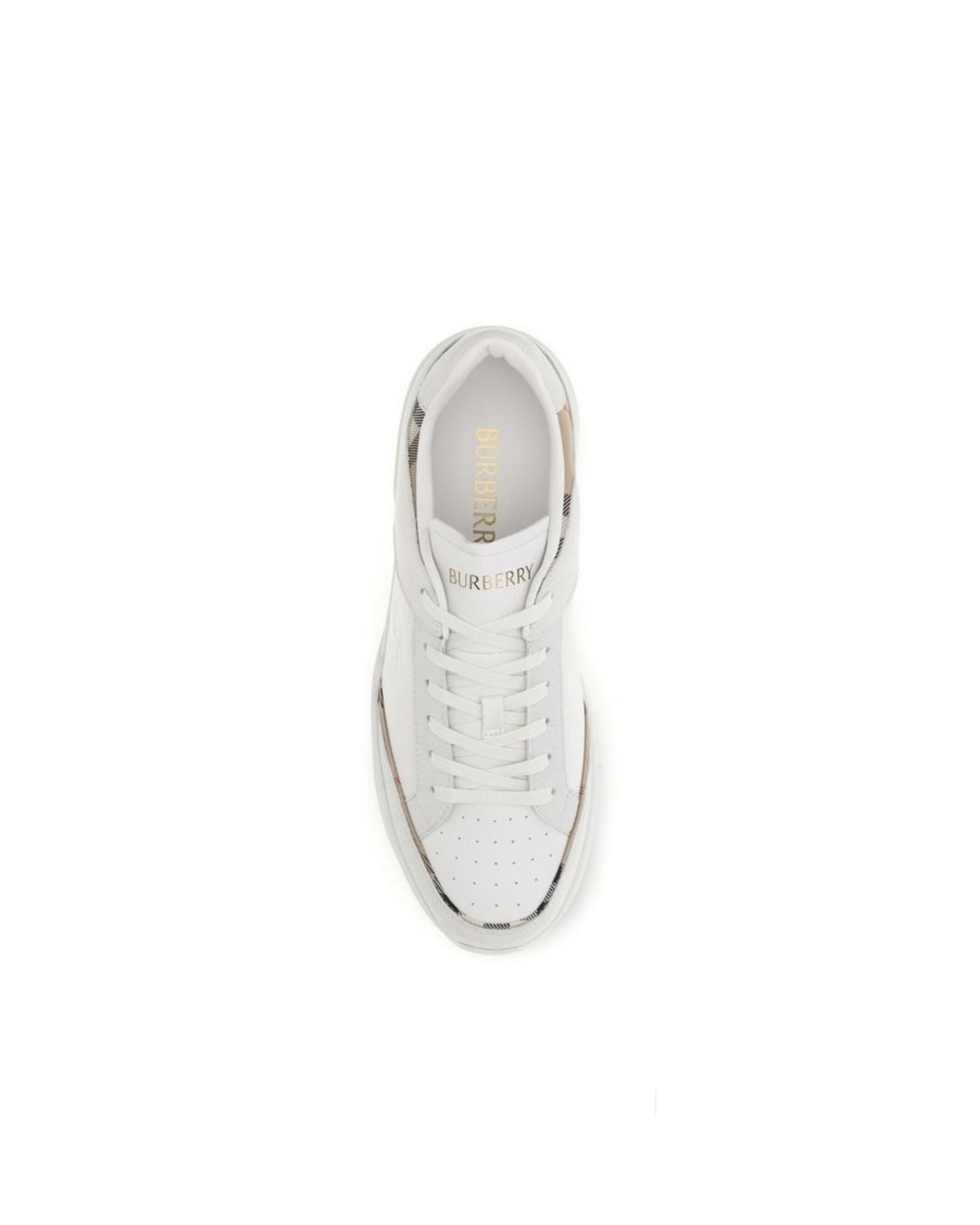 Burberry - Harrow Sneakers Bianche in Pelle con Check