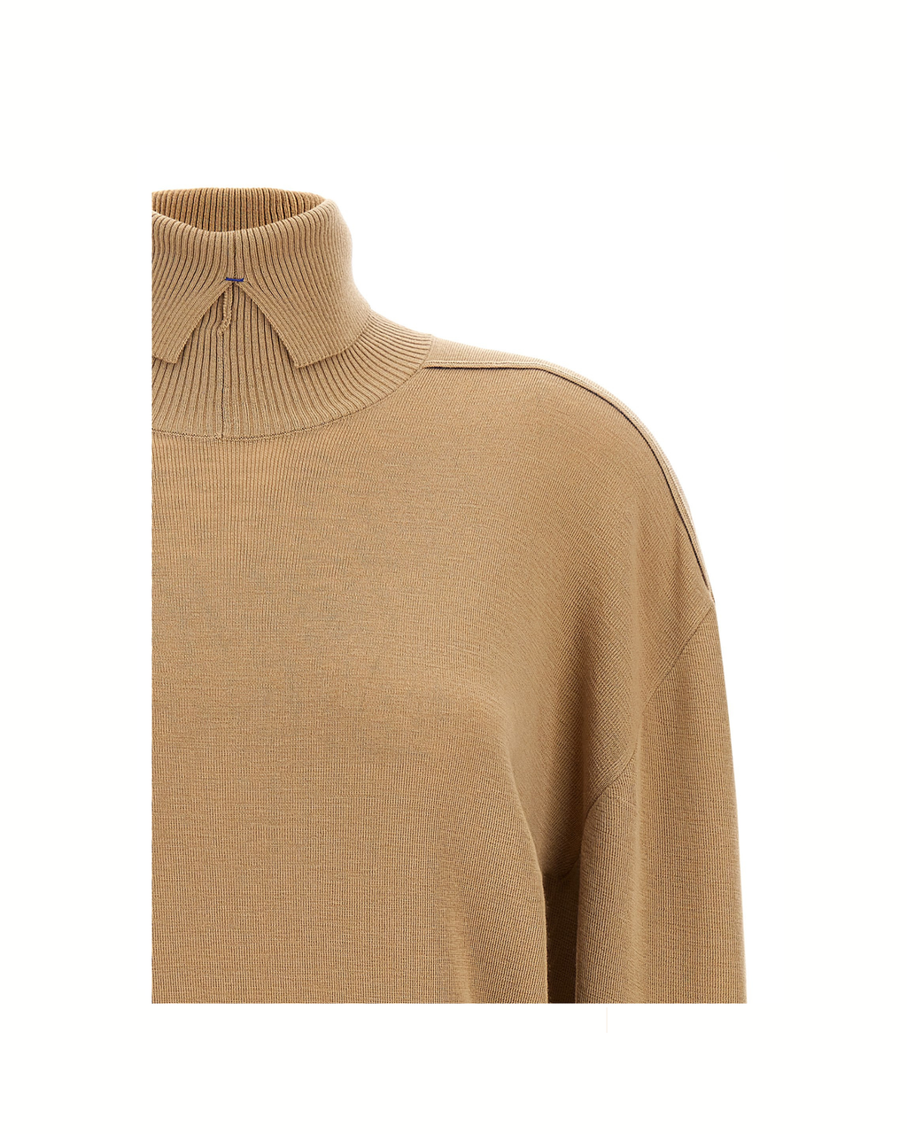 Burberry High Neck Wool Sweater Beige