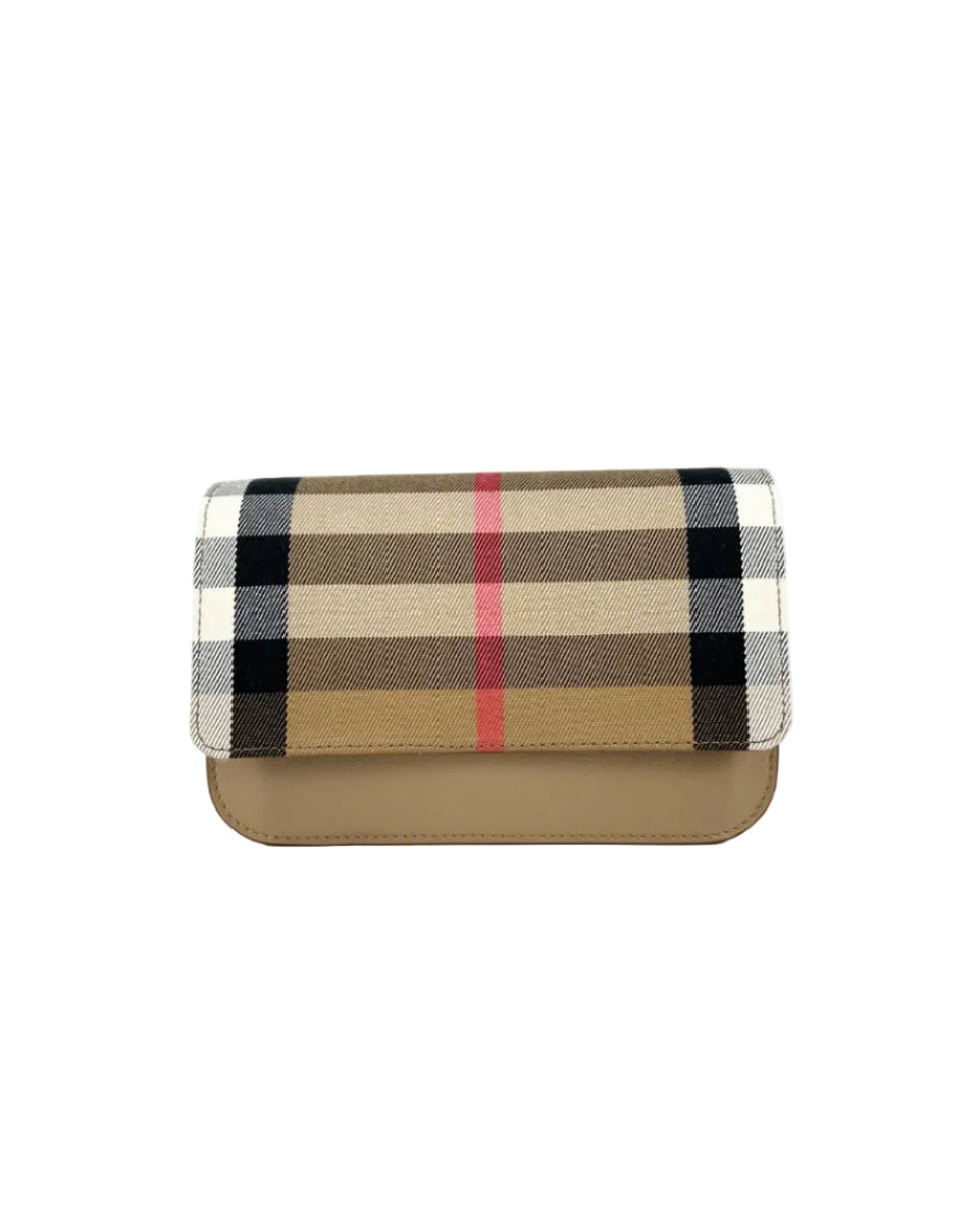 Burberry – Madison House Check Crossbody Bag Chestnut Beige