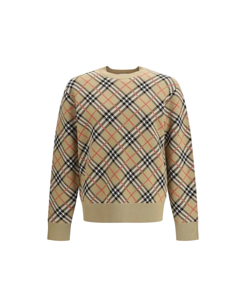 Burberry – Maglione Check in Misto Lana e Cotone