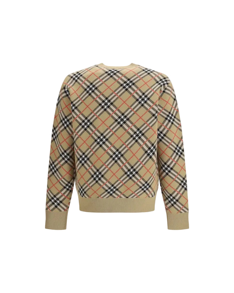 Burberry – Maglione Check in Misto Lana e Cotone