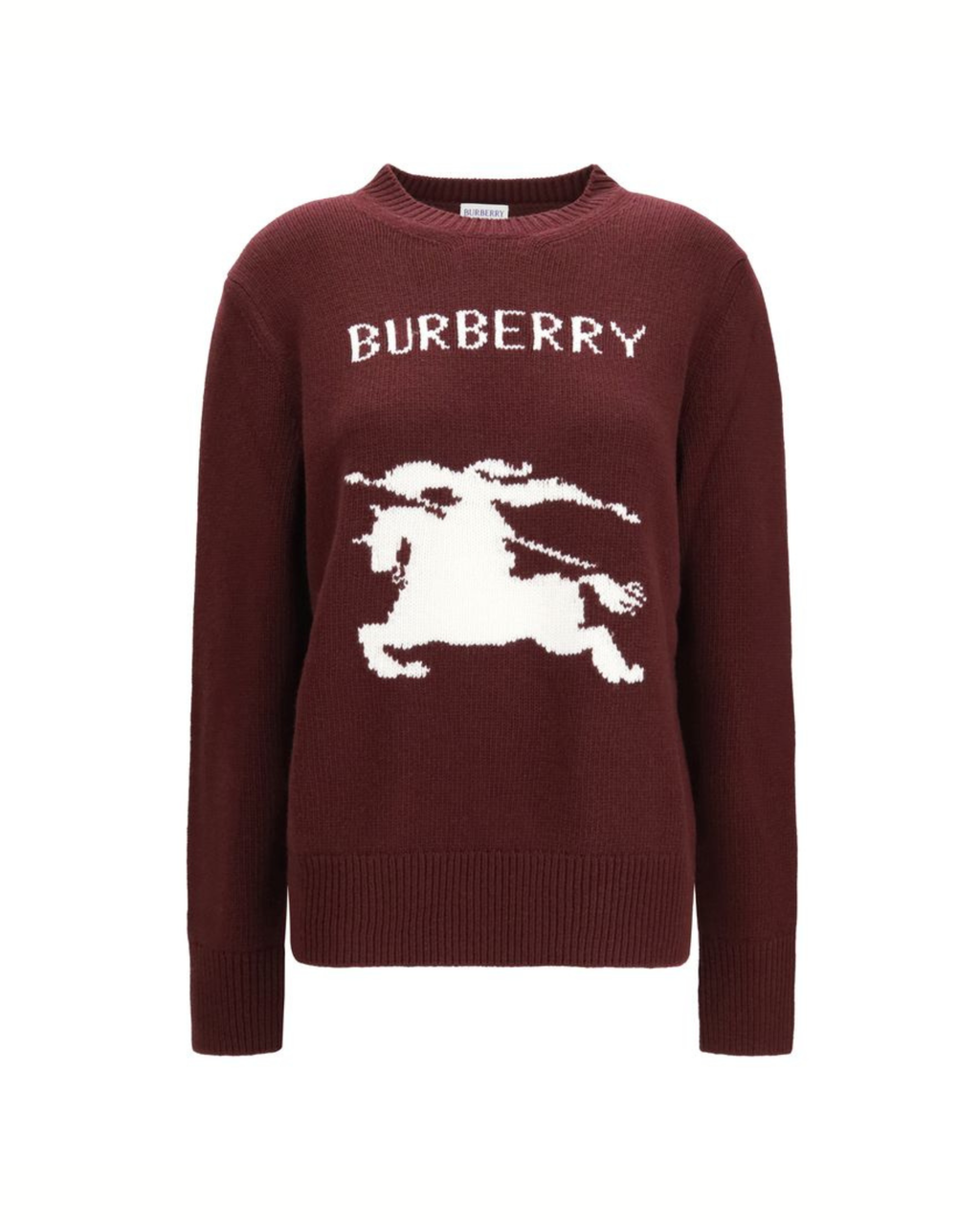 Burberry Maglione in Lana Merino e Cashmere con Knight Motif