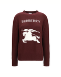 Burberry Maglione in Lana Merino e Cashmere con Knight Motif