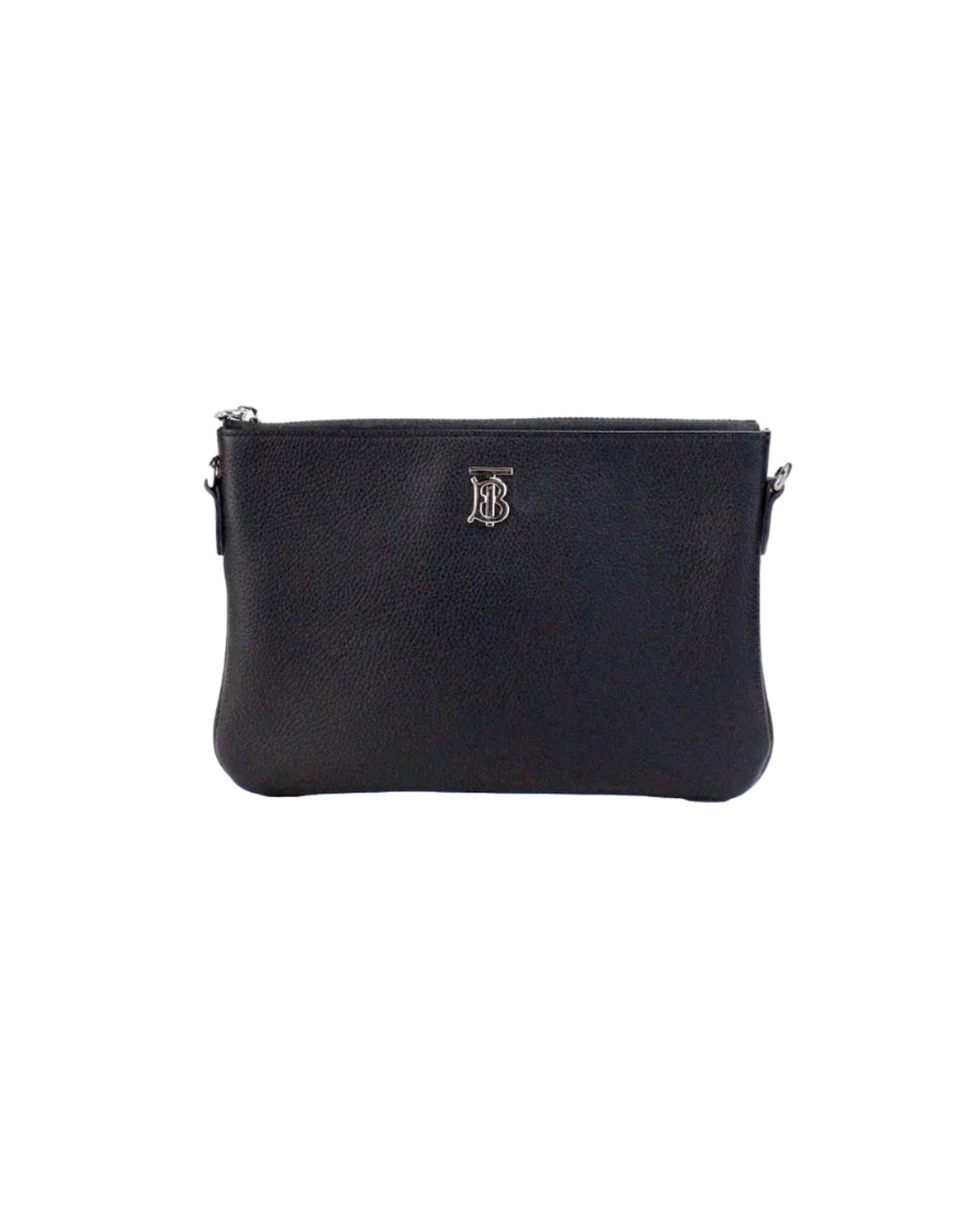 Burberry – Peyton Monogram Pouch Crossbody Bag in Pelle Nera