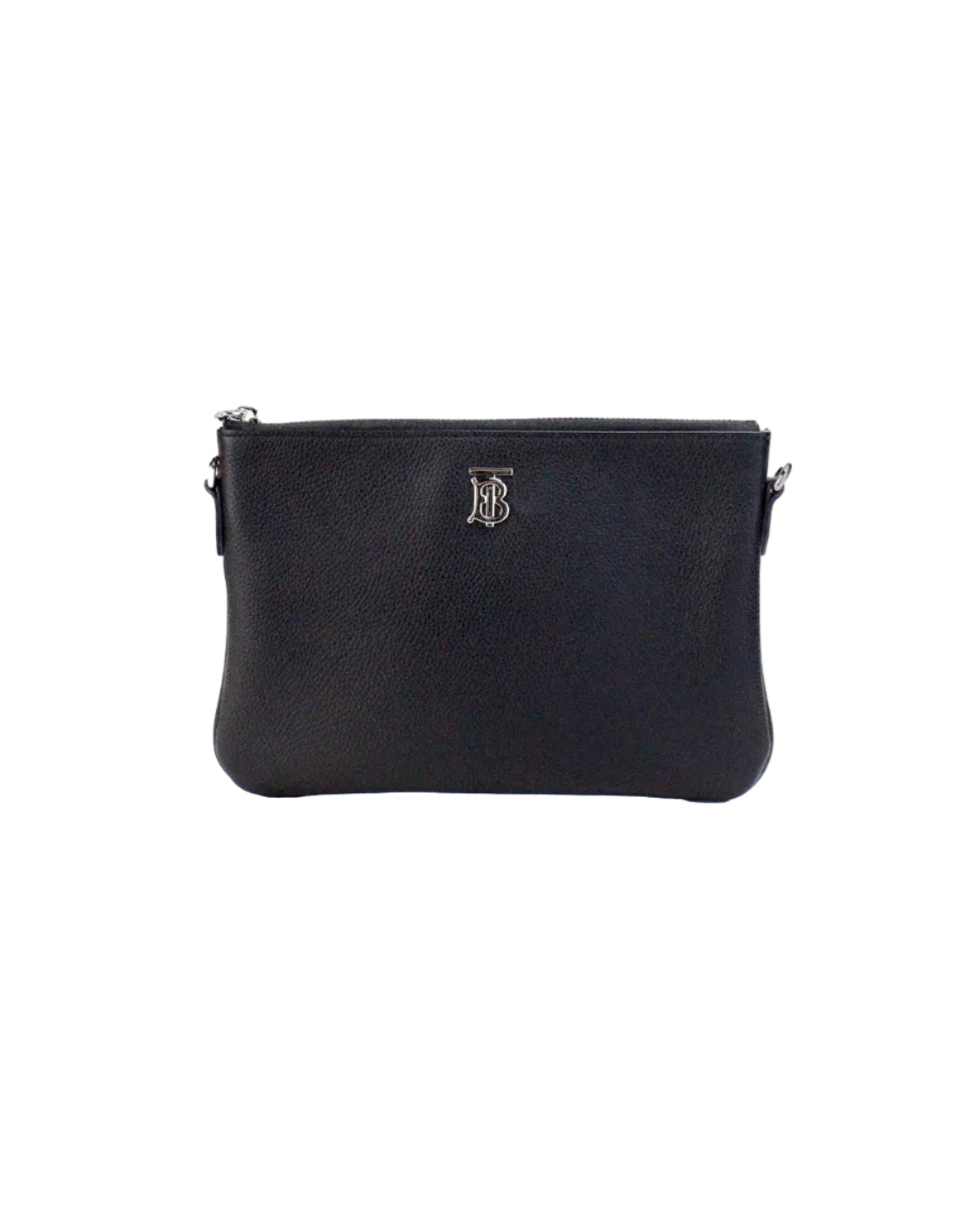 Burberry – Peyton Monogram Pouch Crossbody Bag in Pelle Nera