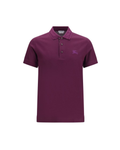 Burberry – Polo in Cotone con Logo Ricamato Purple