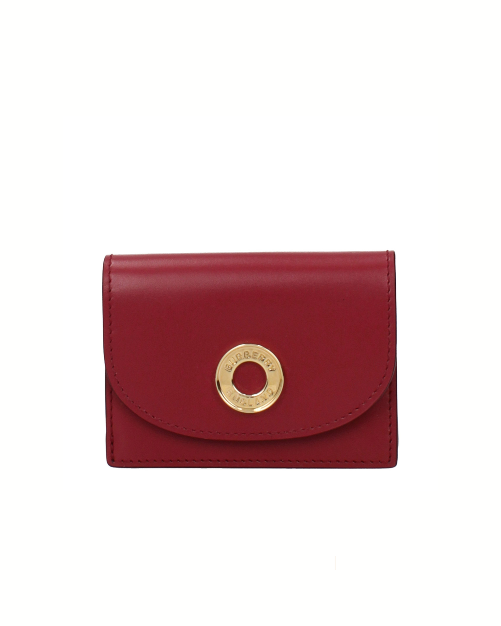 Burberry Portacarte in Pelle Rossa con Dettaglio Logo Dorato