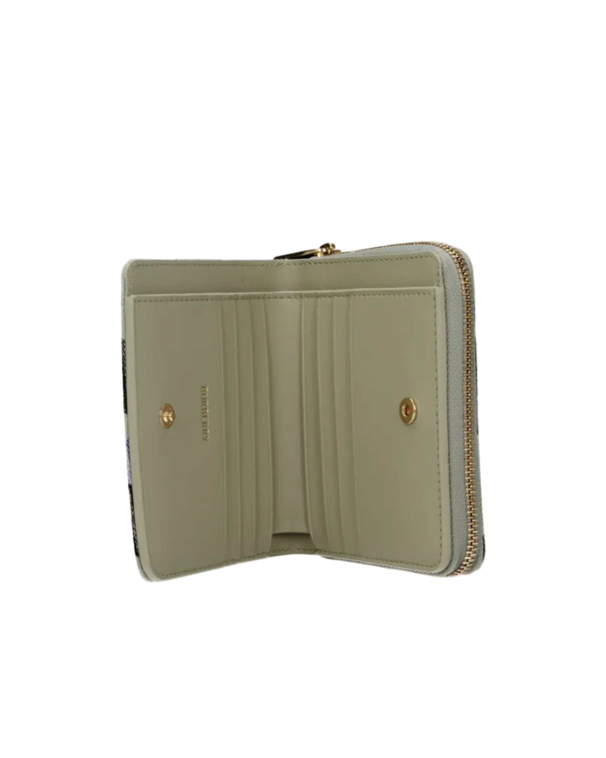Burberry – Portafoglio Check Compact con Zip e Portamonete