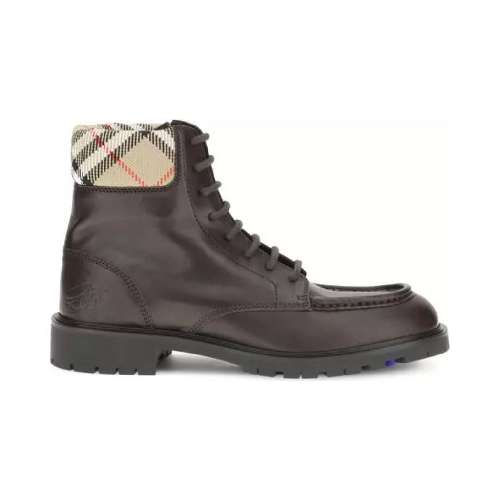 Burberry – Rogue Stivali Lace-Up in Pelle di Vitello Marrone