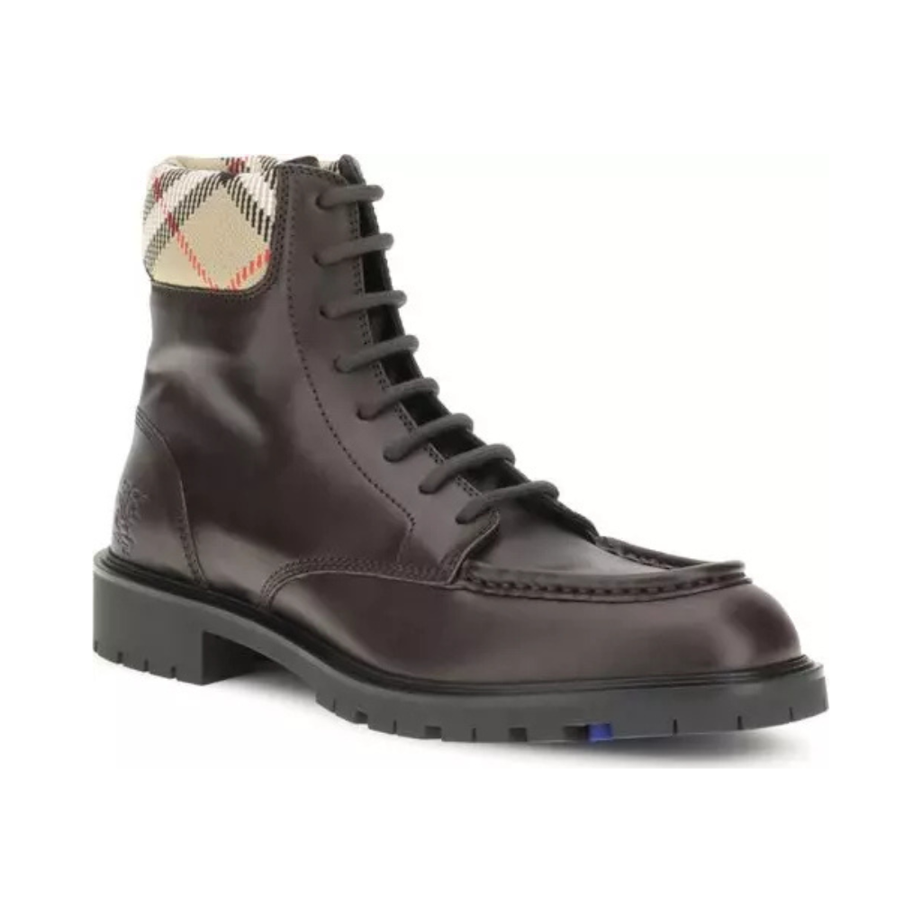 Burberry – Rogue Stivali Lace-Up in Pelle di Vitello Marrone