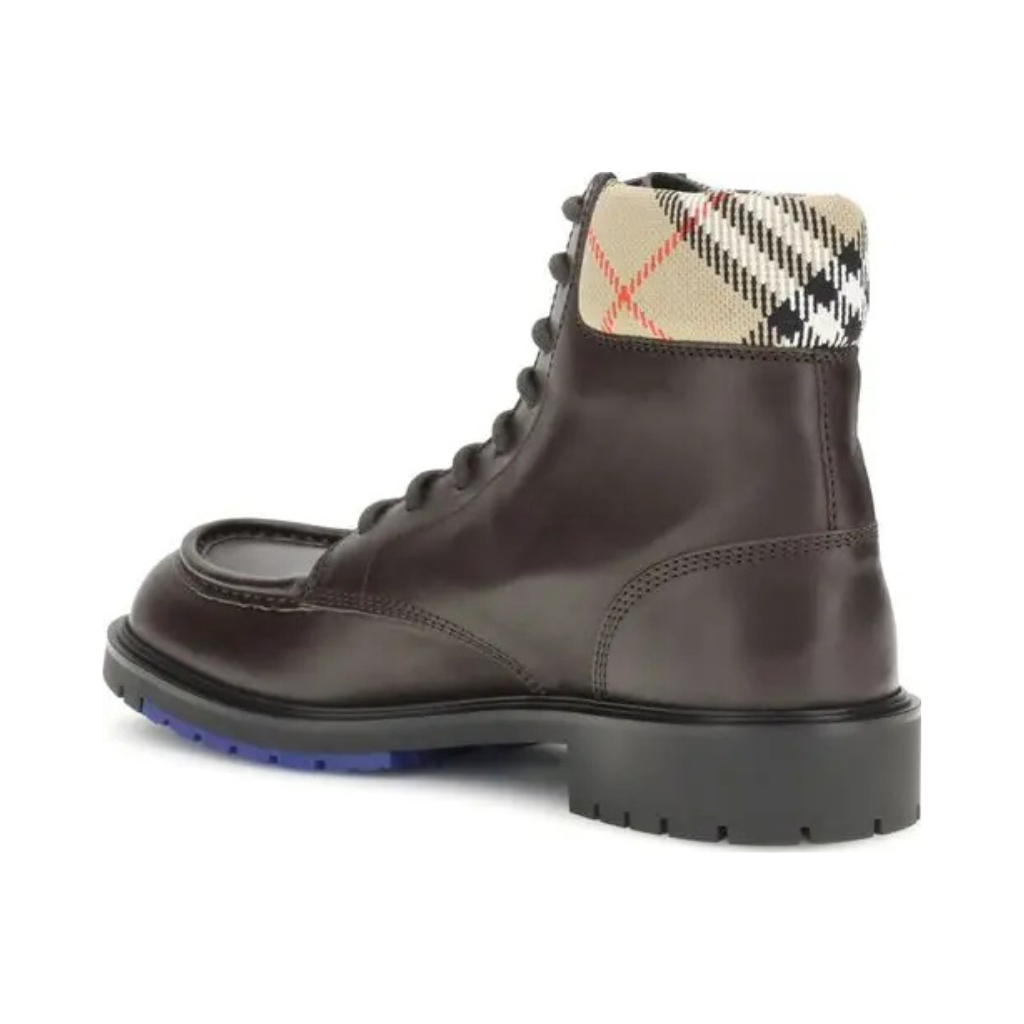 Burberry – Rogue Stivali Lace-Up in Pelle di Vitello Marrone