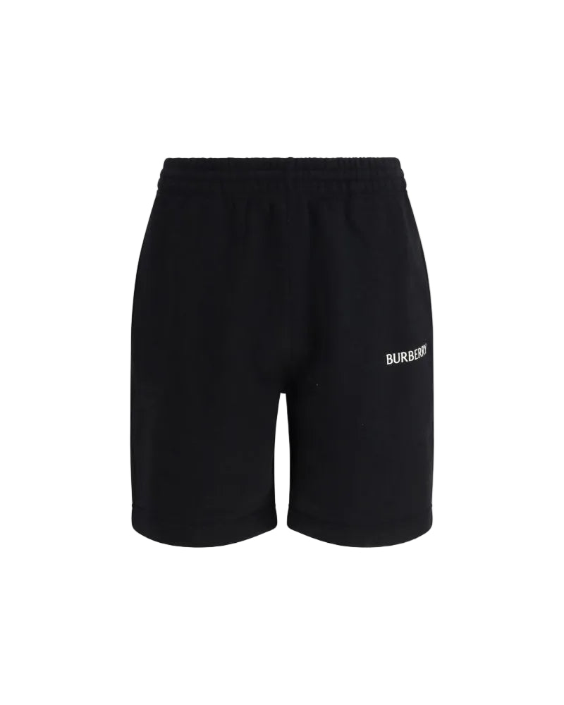 Burberry – Shorts Sportivi in Cotone con Logo Nero