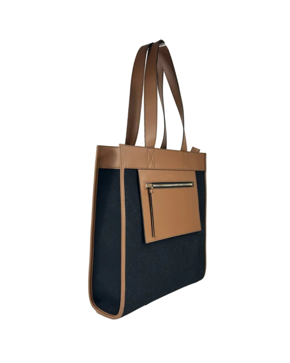 Burberry – Small Pocket Tote Manzon in Canvas e Pelle