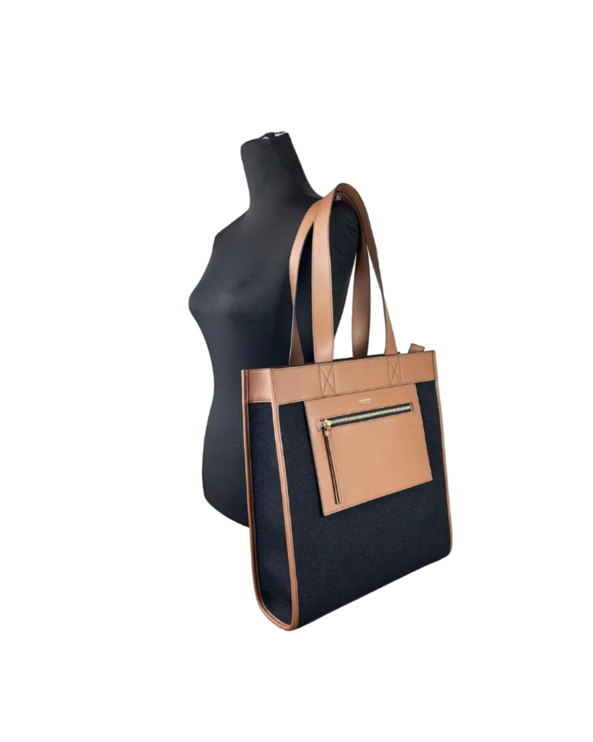 Burberry – Small Pocket Tote Manzon in Canvas e Pelle
