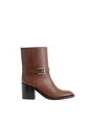 Burberry – Stivaletti Ankle Boots in Pelle Marrone con Cinturino