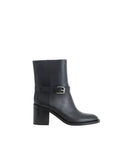 Burberry – Stivaletti Ankle Boots in Pelle Nera con Cinturino