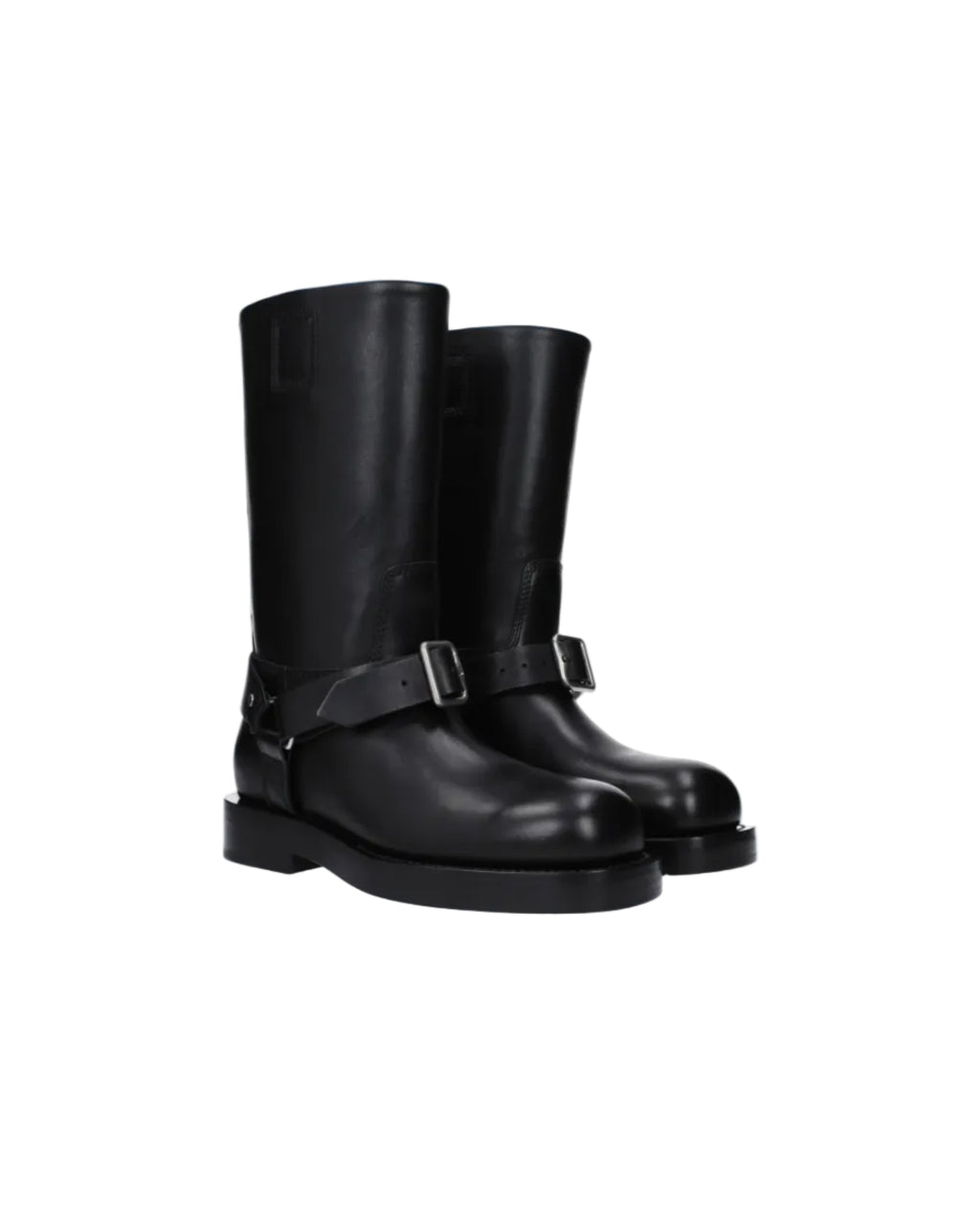 Burberry – Stivali Biker in Pelle Nera con Cinturini