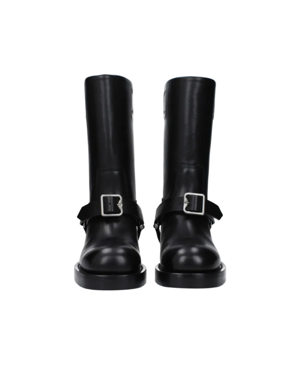 Burberry – Stivali Biker in Pelle Nera con Cinturini