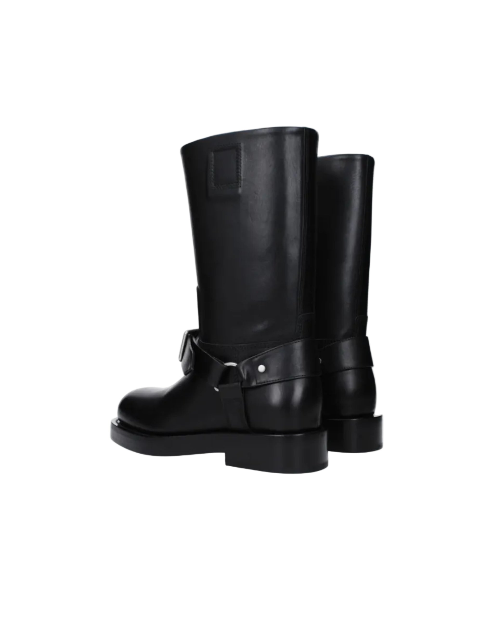 Burberry – Stivali Biker in Pelle Nera con Cinturini