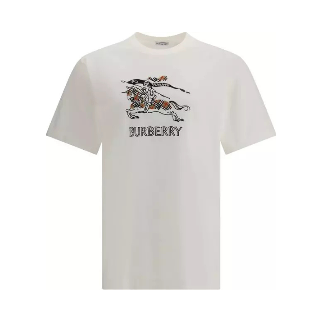 Burberry - T-shirt Bianca  EKD ricamata - Men
