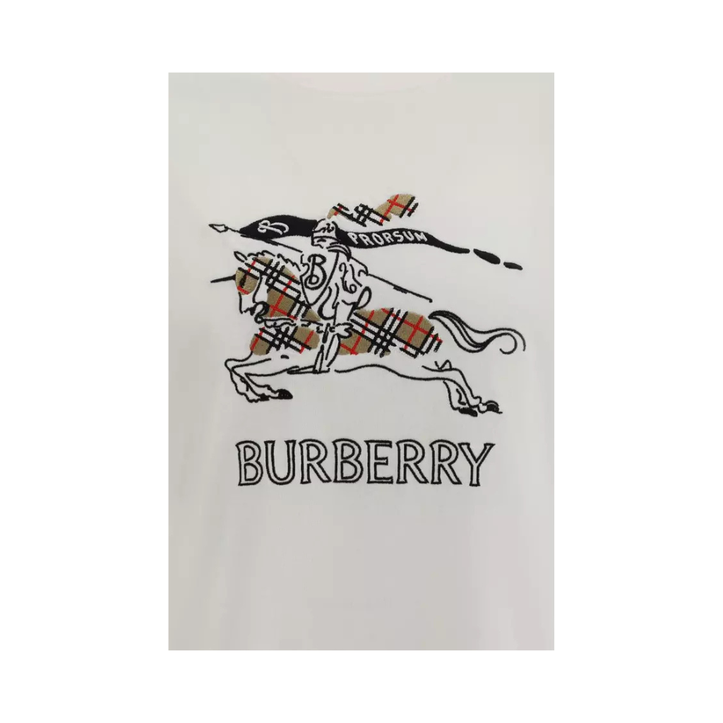 Burberry - T-shirt Bianca  EKD ricamata - Men