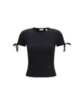 Burberry – T-shirt in Cotone con Dettagli Check e Fiocchi