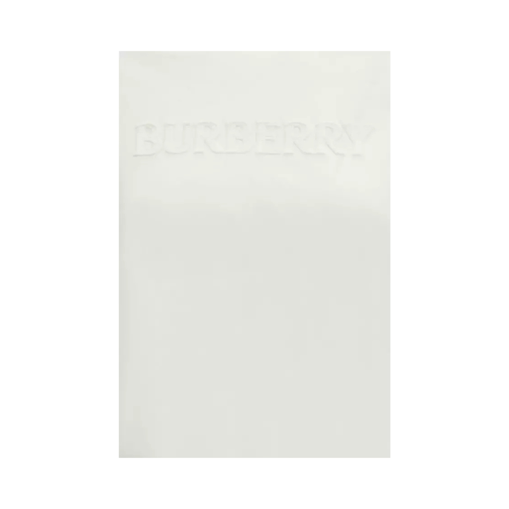 Burberry - White Cotton Sportswear - Logo a Rilievo Gommato - Women