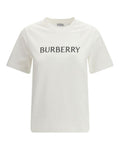 Burberry - White Cotton T-Shirt Logo - Women