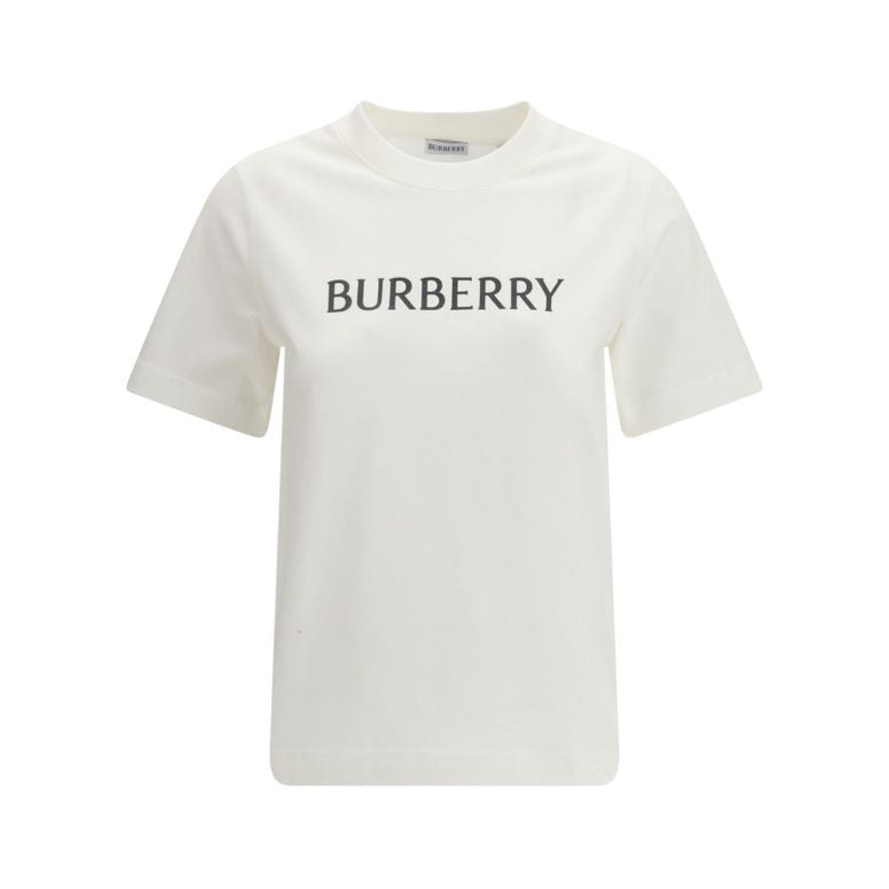 Burberry - White Cotton T-Shirt Logo - Women