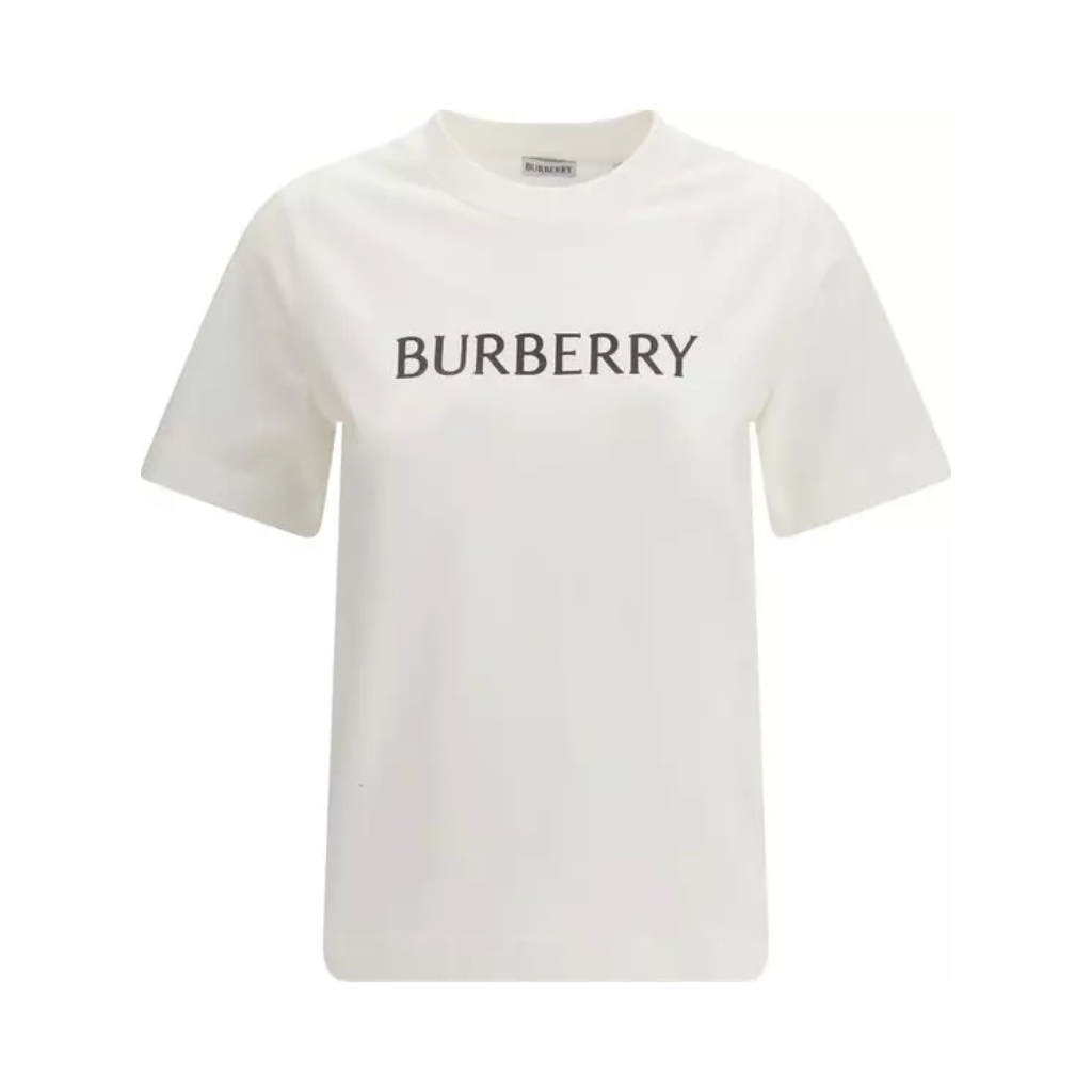 Burberry  White Cotton T-Shirt Logo - Women