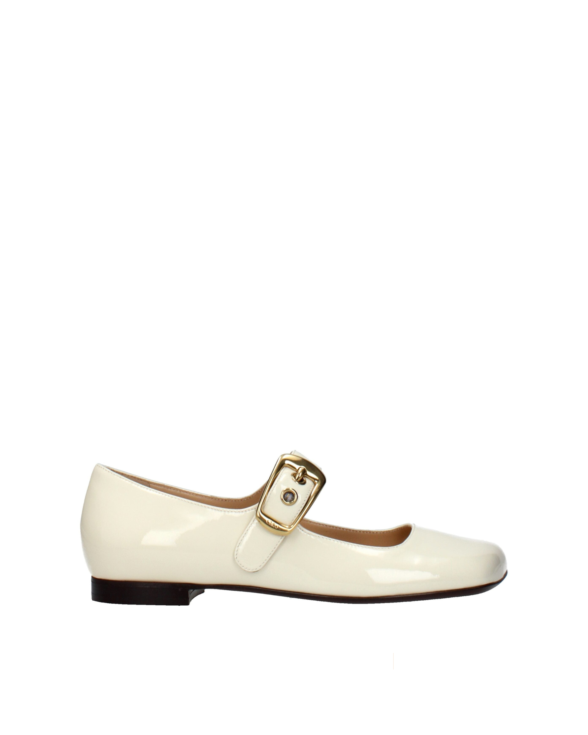 Chloé – Ballerine Mary Jane in Vernice Beige con Maxi Fibbia