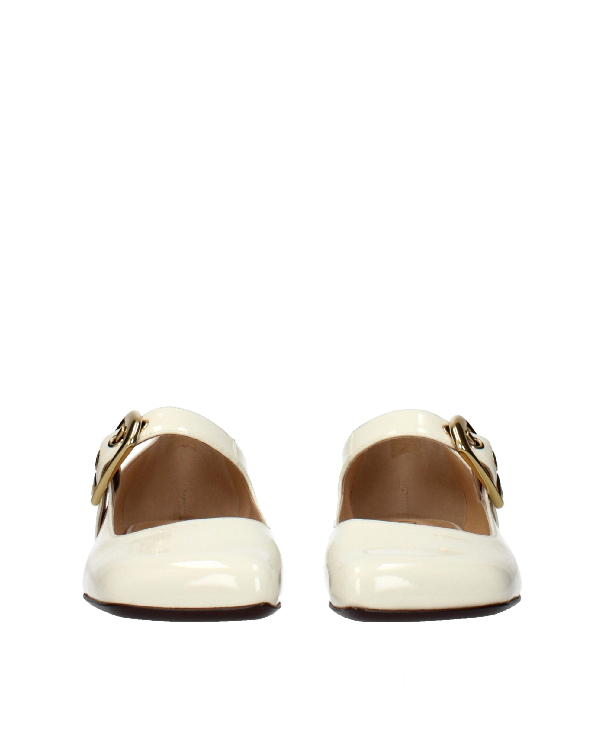 Chloé – Ballerine Mary Jane in Vernice Beige con Maxi Fibbia