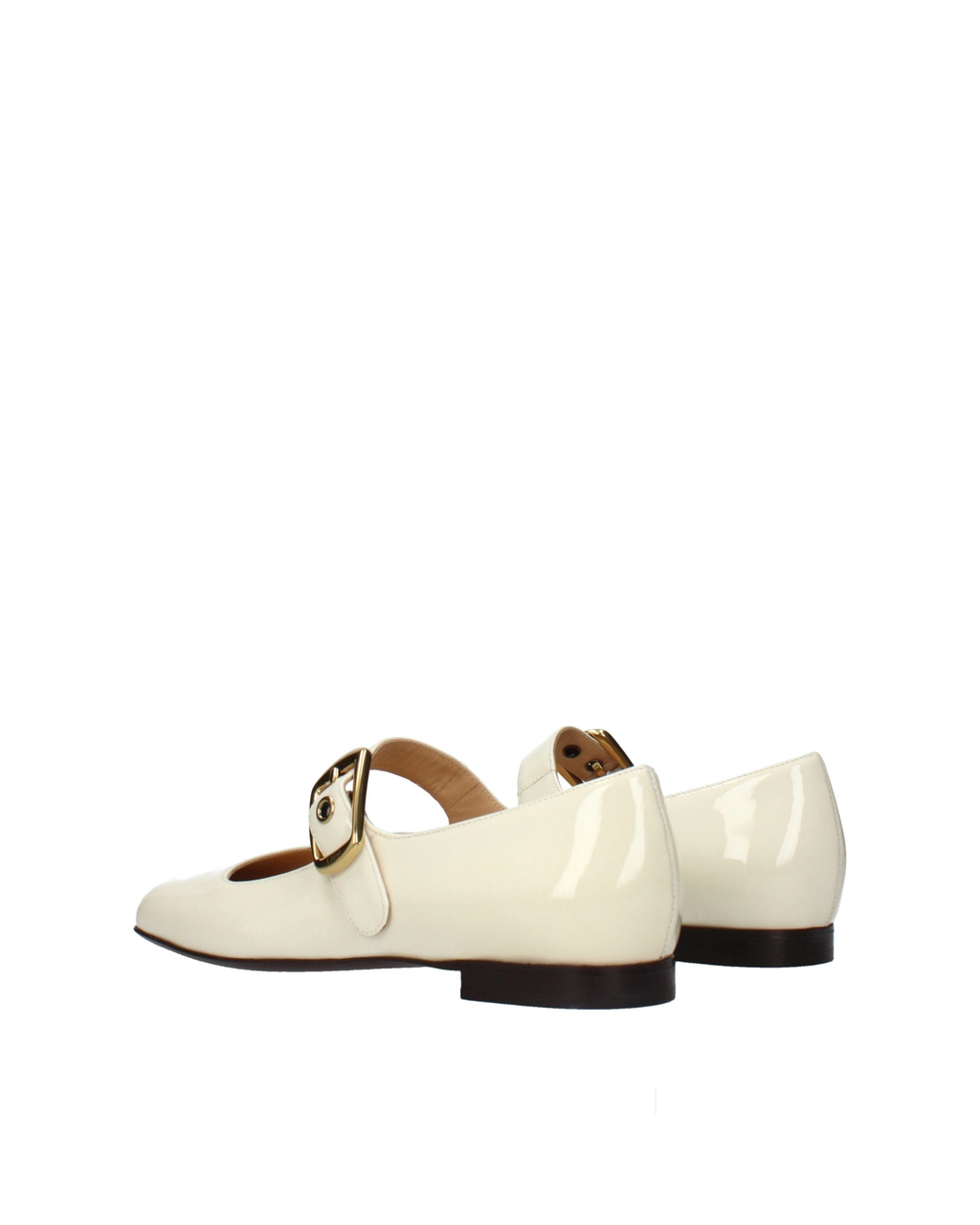 Chloé – Ballerine Mary Jane in Vernice Beige con Maxi Fibbia