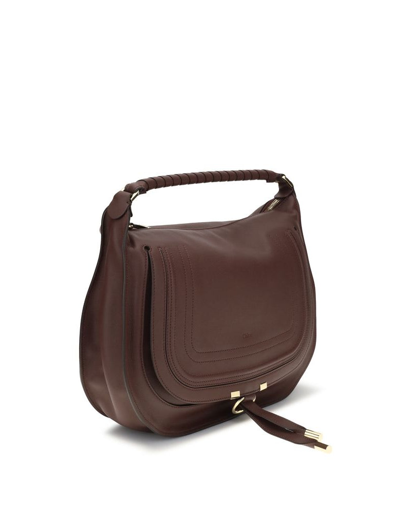 Chloé – Borsa Marcie Large in Pelle Marrone Mogano