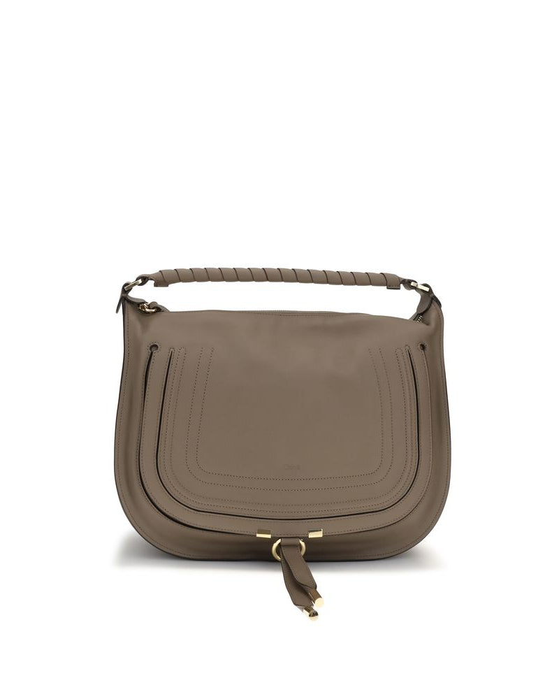 Chloé – Borsa Marcie Large in Pelle Taupe