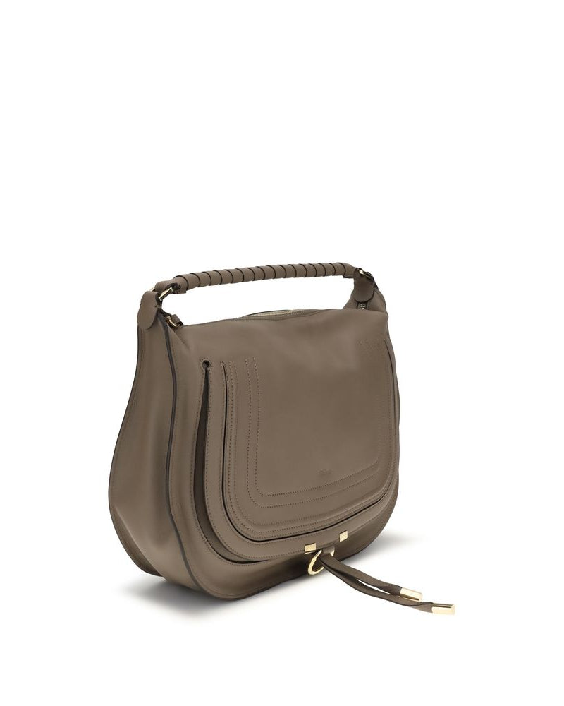 Chloé – Borsa Marcie Large in Pelle Taupe